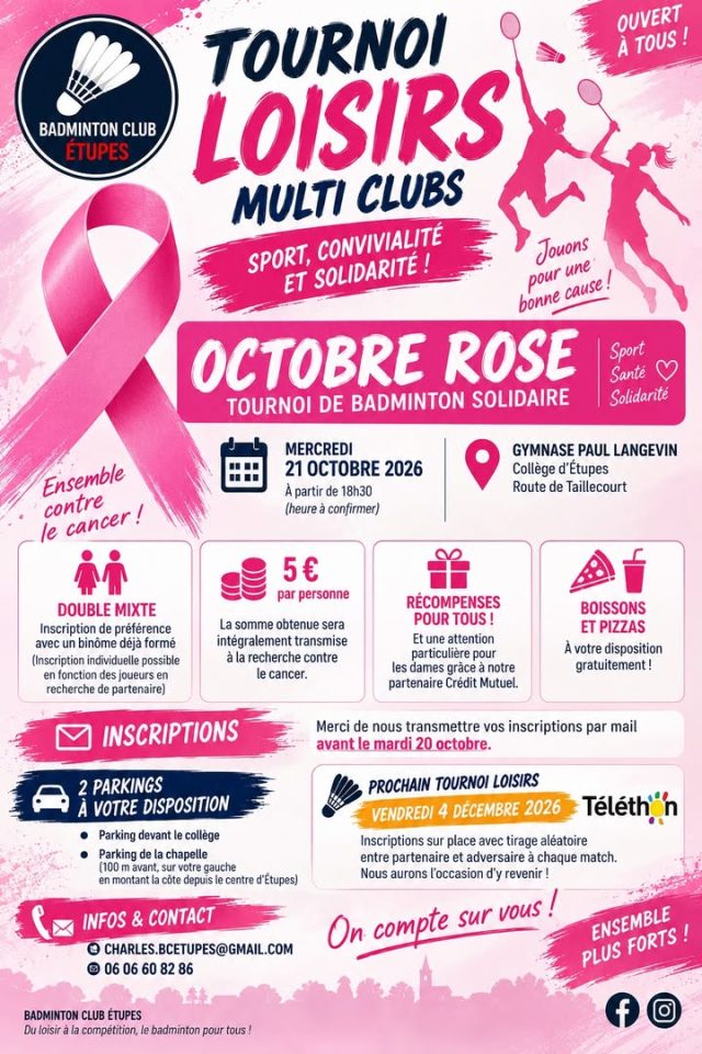 Les tournois loisirs multi clubs reviennent !!

Le